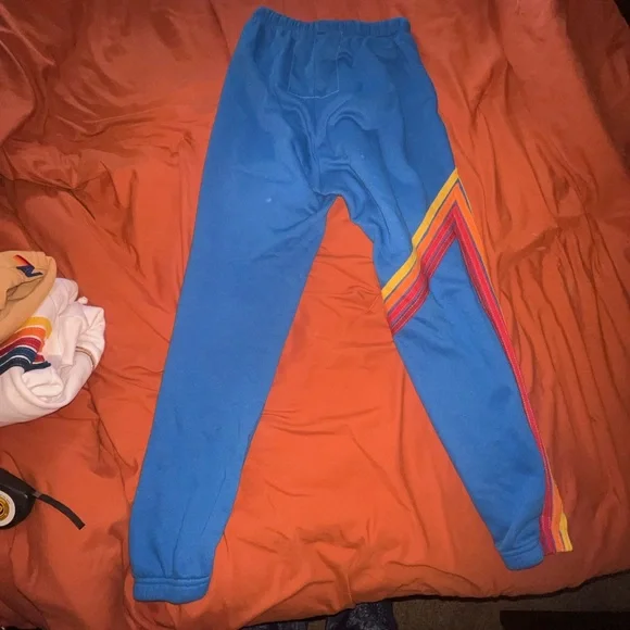 Aviator Nation Joggers with Red and Yellow Stripes. - Picture 2 of 5